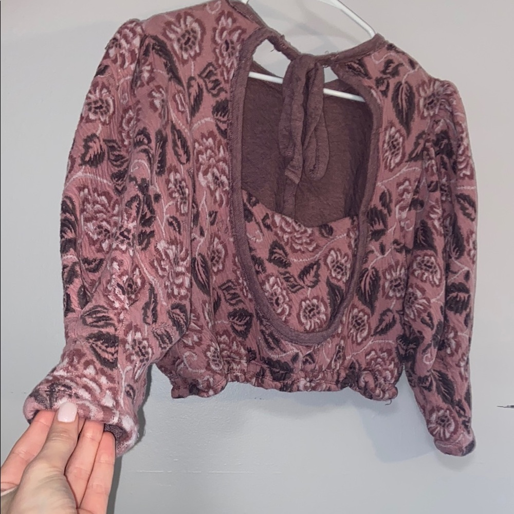 Floral Velvet Women's Top - Picture 5 of 7